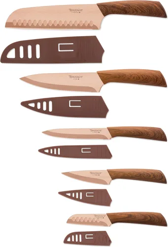 Miniatura 9 de Hampton Forge Tomodachi HMC01A612C Raintree Ash - Juego de cuchillos de 3 piezas con protectores de hoja a juego