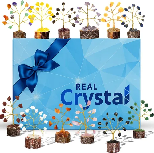 Conjunto de Árboles de Cristal de 12 Regalos Únicos de Cumpleaños para Mujeres, Hermana, Mamá, Decoración de Hogar y Oficina, Decoración de Estante