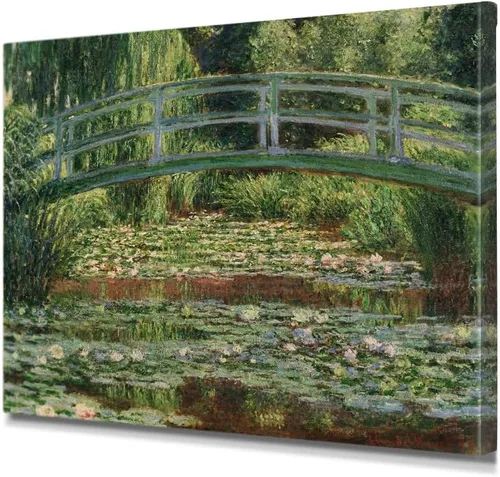 Miniatura 48 de IPIC - Reproducción artística de los lirios de agua de Claude Monet 1906, impresiones giclée coinciden con el marco dorado clásico, arte de pared