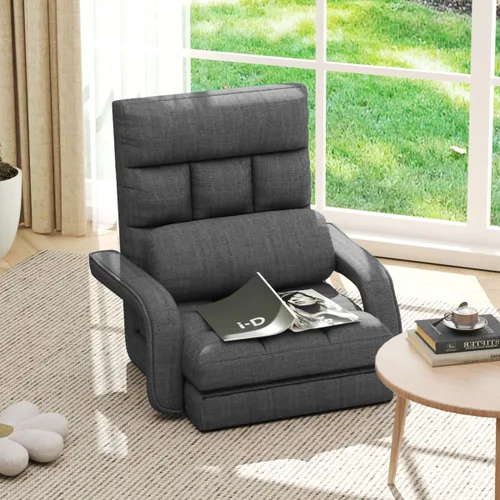 WAYTRIM Sillón para interiores de 6 posiciones, silla de piso para juegos para adolescentes y adultos, sofá perezoso para mascotas con reposabrazos