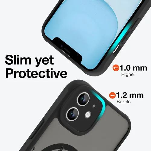 Miniatura 4 de OOK Funda magnética para iPhone 11 [compatible con MagSafe] Funda delgada mate translúcida negra para iPhone 11, funda protectora de lente de Negro
