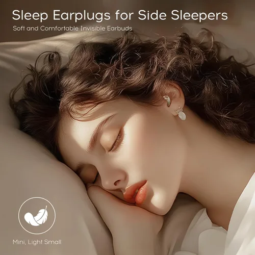 Miniatura 2 de Auriculares para dormir Bluetooth 6.0, mini auriculares invisibles de silicona para dormir de lado, auriculares con bloqueo de ruido, auriculares