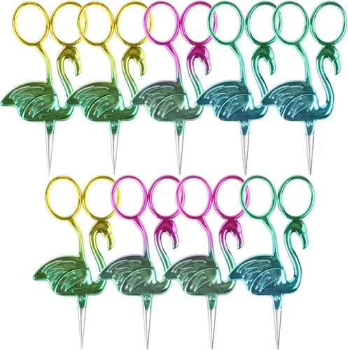 Miniatura 19 de JubileeYarn - Tijeras para bordar, diseño de flamenco, color rosa, 1 par Rosa flamenco