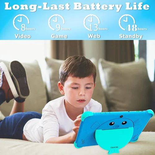 Miniatura 5 de Tablet para niños de 10 pulgadas, tablet para niños, tabletas Android para niños pequeños con estuche, tabletas para niños con control parental