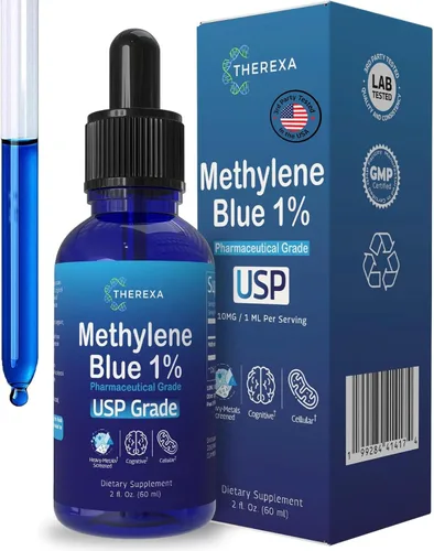 Gotas de grado USP de color azul de metileno al 1% - Solución azul de metileno de grado farmacéutico para humanos, 10 mg/ml (10 mg por ml), sin