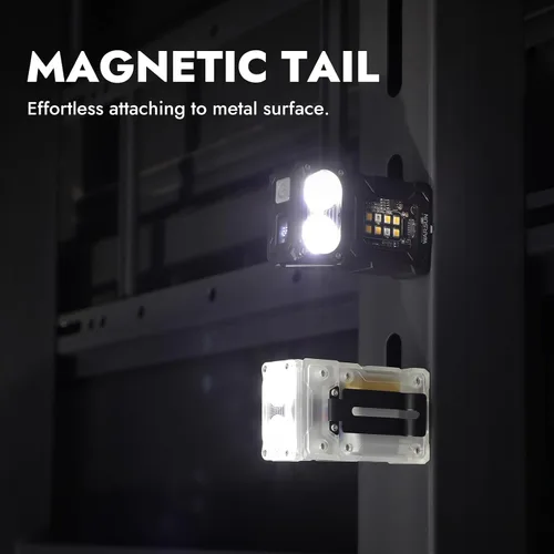 Miniatura 5 de WARSUN DC08 linterna LED recargable giratoria, luz de trabajo mini de 800 lúmenes, pequeña linterna EDC con clip para la espalda, linterna Negro