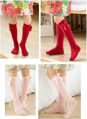 Miniatura 2 de QandSweat - Calcetines altos hasta la rodilla para niñas de 0 a 8 años
