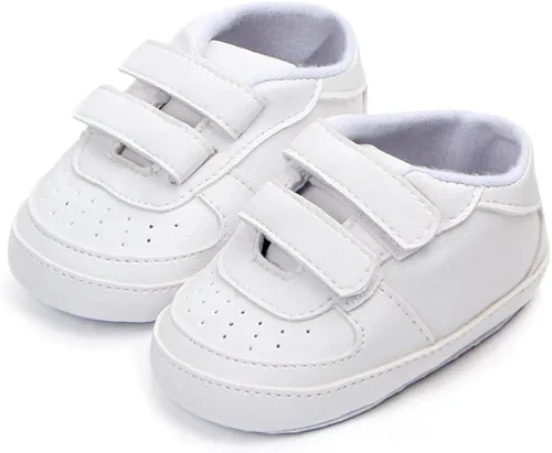 Miniatura 5 de KKIIDDSS Unsex - Zapatos de piel sintética para bebés y niñas, con parte superior alta, con cordones, suela suave, antideslizantes, para recién