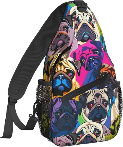 Miniatura 24 de Famame Mochila bandolera para el pecho, bolsa de hombro, gimnasio, ciclismo, viajes, senderismo, mochila para hombres y mujeres.., Multicolor27.