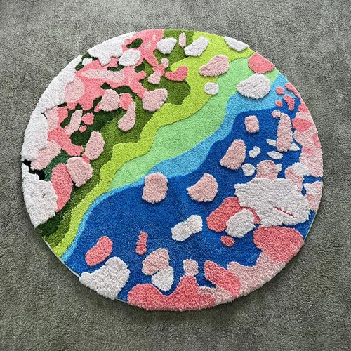 Miniatura 18 de Alfombra de musgo 3D estéreo, alfombra floral, bonita alfombra de baño verde, antideslizante, suave, lanuda y absorbente, alfombra de baño