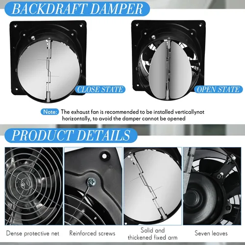 Miniatura 3 de Yaocom Ventilador de escape de 6 pulgadas 308 CFM Ventilador de techo de cocina con interruptor Ventilador portátil para baño pequeño Enchufe