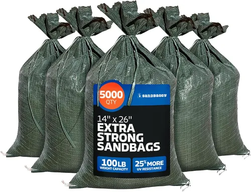 Miniatura 16 de Sandbaggy - Bolsas de arena vacías resistentes para inundaciones (14 x 26 pulgadas) - Bolsas de arena de polietileno - Barrera contra inundaciones
