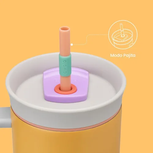 Miniatura 4 de Owala Vaso de viaje aislado de acero inoxidable de triple capa con tapa resistente a derrames, popote y asa de transporte, sin BPA, 40 onzas