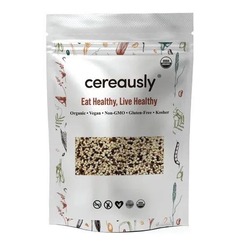 CEREAUSLY Quinoa tricolor orgánica a granel | 4 libras | Restaurantes | Venta al por mayor | boliviana | Royal | Sin OMG | Kosher | Sin gluten |