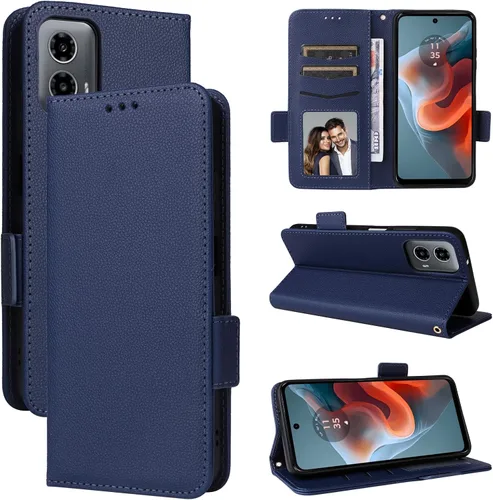 Miniatura 12 de Funda de piel sintética compatible con Motorola Moto E22 4G, funda de piel sintética compatible con Motorola Moto E22i 4G, color negro