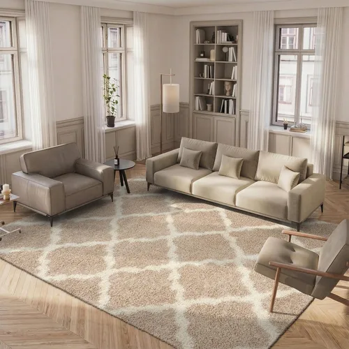 Miniatura 92 de Safavieh - Dallas Shag Collection SGD257A - Alfombra de área con diseño de enrejado de 10 x 14 pies