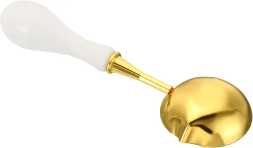Miniatura 5 de PATIKIL Cuchara de sellado de cera de 4 pulgadas, cuchara de fusión de sellado de cera de latón, mango de madera vintage para sello de cera, sobre