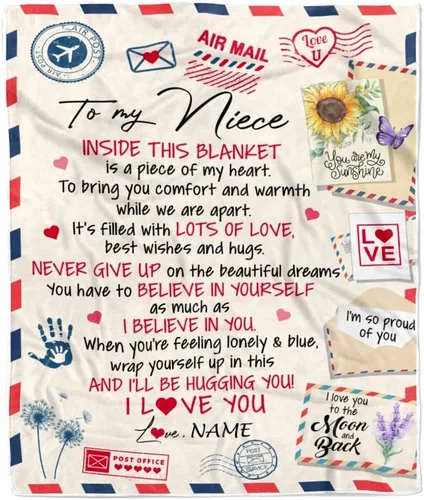 Miniatura 27 de Manta personalizada con texto en inglés «To My Niece», de Aunt Auntie Uncle Always Remember How Much I Love You Moon Butterfly Birthday Christmas