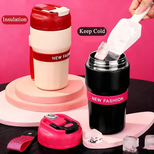 Miniatura 5 de Toycol Vaso térmico con aislamiento térmico, taza de viaje magnética 2 en 1 de acero inoxidable para té y café, botella de agua a prueba de fugas