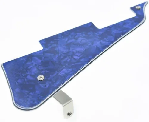 Miniatura 53 de KAISH Golpeador de guitarra Abalone Pearl LP con soporte de acero inoxidable negro y tornillos de montaje de acero para USA Les Paul