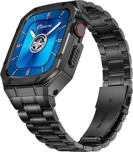 Miniatura 8 de Correa de reloj de acero inoxidable y funda compatible con Apple Watch Series 6 5 4 SE3/2/1 (1.732 pulgadas), serie 3 2 1 (1.654 pulgadas), correa