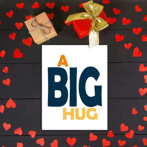 Miniatura 3 de Tarjetas de felicitación y sobres grandes para el día de San Valentín "A Big Hug" – 8.5 x 11 pulgadas, tarjeta de San Valentín de tamaño grande