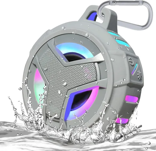Miniatura 15 de EBODA - Altavoz de ducha impermeable con Bluetooth, IPX7, flotante, portátil, inalámbrico, pequeños altavoces, tiempo de reproducción de 24H con luz