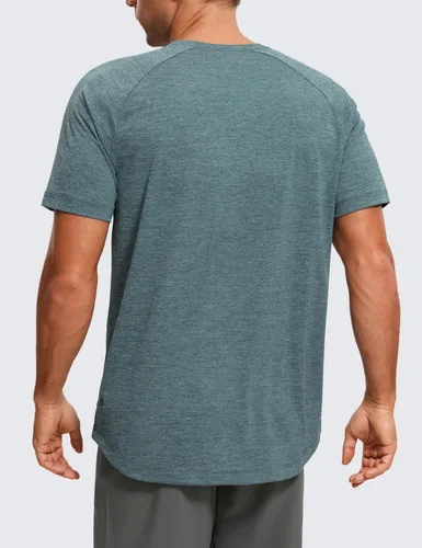 Miniatura 2 de CRZ YOGA Crewneck Workout Shirts for Men - Quick Dry Running Athletic T-Shirts Lightweight Basic Tops