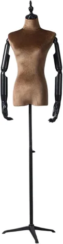 Miniatura 11 de Maniquí de cuerpo completo femenino de altura ajustable, soporte de ropa, brazo de madera desmontable utilizado para mostrar ropa (blanco, torso)