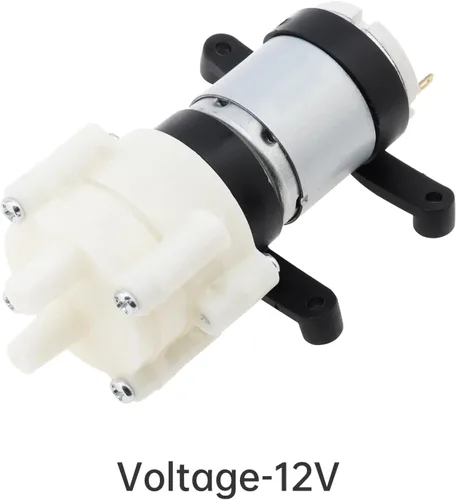Miniatura 7 de Mini bomba de agua DC 12V diafragma bomba autocebante para acuarios tanque de peces/máquina de té, bomba de agua R385 con soporte de PVC (12V)