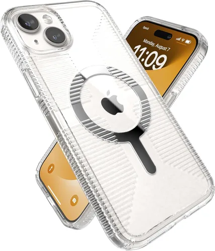 Miniatura 9 de Funda transparente Speck para iPhone 15 Pro - Delgada, diseñada para MagSafe, protección contra caídas con agarre - resistente a rayones