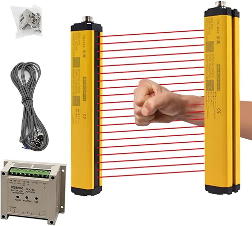 CGOLDENWALL Sensor de cortina de luz de seguridad Sensor de pantalla de luz Detector de radiación infrarroja Rejilla de seguridad Protector de