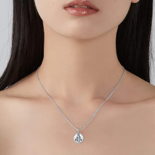 Miniatura 2 de POTOPYY S925 - Collar con colgante de plata de ley de San MiguelSan Benito y Virgen María para hombres y mujeres Plata esterlina