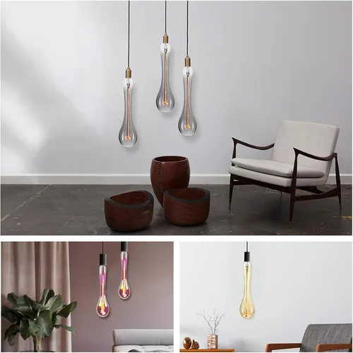 Miniatura 6 de Bombillas Edison decorativas de gran tamaño con base E26, vidrio ámbar, 4 W blanco cálido 2200 K, regulables, bombillas especiales de filamento LED