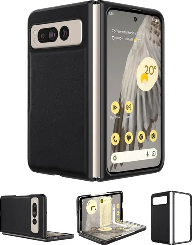 Miniatura 10 de Funda delgada de cuero para Pixel 9 Pro Fold (2024), sin protector de pantalla, soporte de carga inalámbrica, ultradelgada a prueba de golpes, funda
