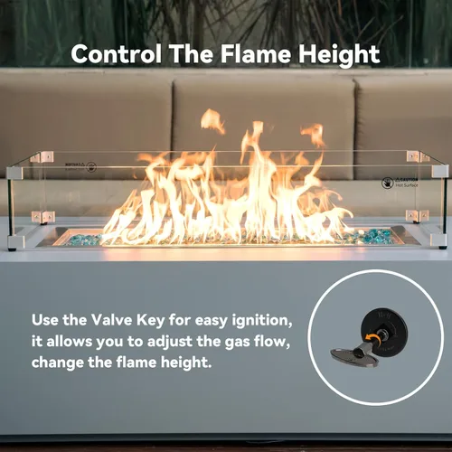 Miniatura 3 de Skyflame Kit de válvula de llave de gas recta de 1/2 pulgada para fogata y chimenea con brida y llave de 3 pulgadas, negro plano