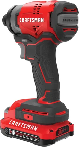 Miniatura 14 de CRAFTSMAN Kit de destornillador de impacto inalámbrico V20, 1/4 de pulgada, batería y cargador incluidos (CMCF810C1)