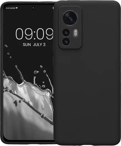 Miniatura 4 de kwmobile Funda compatible con Xiaomi 12/12X - Funda protectora delgada de TPU para teléfono - Acabado mate suave - Negro mate