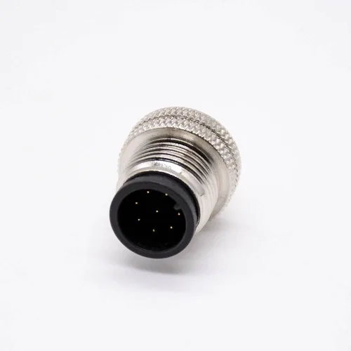 Miniatura 2 de Elecbee m12 conector 8 Pin recto macho overmoldeado soldadura taza sin blindaje un código macho recto 8pin m12 conector