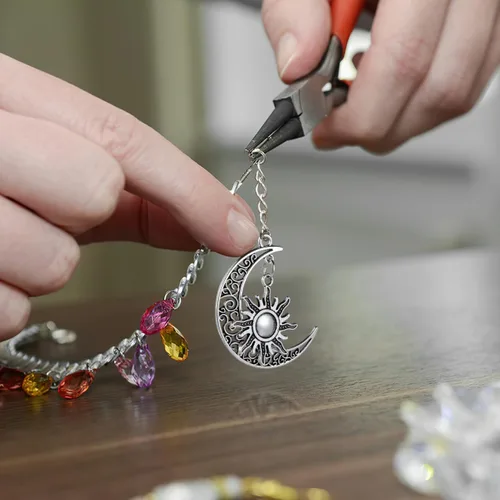 Miniatura 6 de SEWACC 10 dijes de luna y sol, suministros de fabricación de joyas para pulseras, collares, manualidades