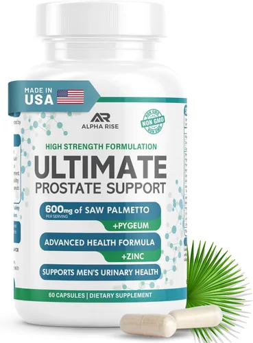 Suplemento para próstata, con cápsulas Saw Palmetto y Pyguem, de hierbas anturales y vitaminas, mejora las infecciones del tracto urinario.