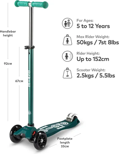 Miniatura 2 de Micro Kickboard - Maxi Deluxe Eco Scooter Micro de 3 ruedas, inclinado a la dirección, diseño suizo, fabricado con materiales reciclados