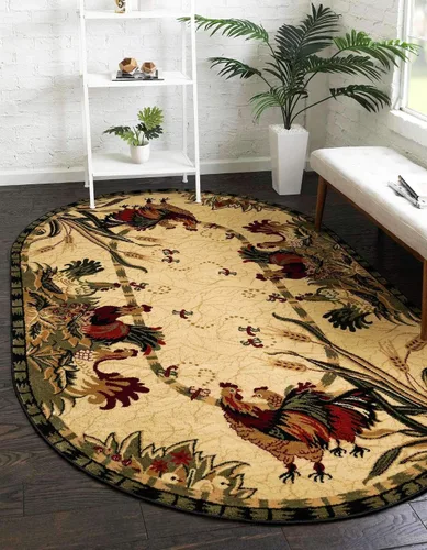 Miniatura 26 de Unique Loom Barnyard Collection - Alfombra de área de granja (2 pies x 3 pies 1 pulgada, rectangular, crema/negro)