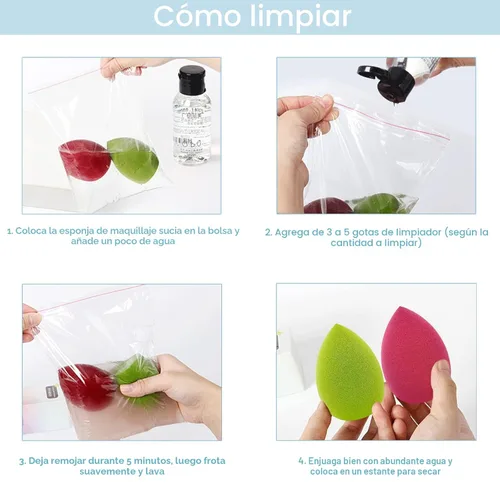 Miniatura 5 de 12 piezas de set de esponjas de maquillaje profesional, sin látex, suaves y perfectas para aplicar polvo, esponjas multicolores para mezclar 12