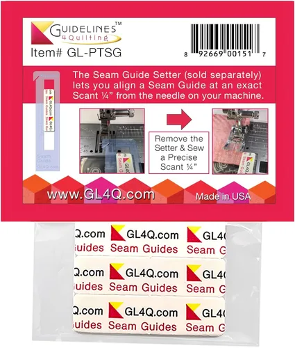 Miniatura 7 de Guidelines4quilting - Paquete de 6 guías de costura ½ x 2 x 1/32 pulgadas - Adhesivo extraíble y no deja residuos pegajosos (paquete de 2)
