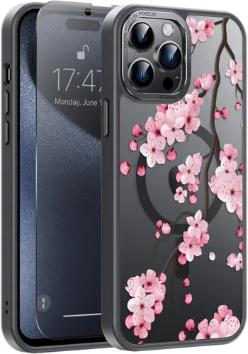 Miniatura 89 de Goodon Funda para iPhone 17 Pro con protector de pantalla de privacidad, compatible con Magsafe, a prueba de golpes, translúcida mate, bonita funda