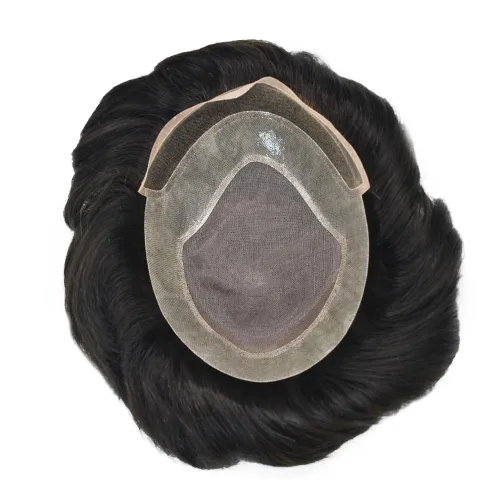 Miniatura 7 de LYRICAL HAIR Sistema de pieza de pelo tipo tupé para hombre, pieza de cabello de poliuretano alrededor de la unidad de cabello para hombres, 5 x 7