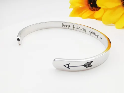 Miniatura 188 de Pulseras inspiradoras para mujer, joyería de acero inoxidable, con refranes, pulsera motivacional con mensaje oculto, pulseras grabadas para mejor