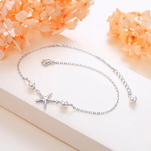 Miniatura 5 de ALPHM - Tobillera para de plata esterlina ajustable, para mujer