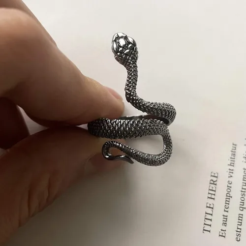 Miniatura 4 de Anillo largo tiantian serpiente para mujer Animal Punk Vintage Anillos ajustables plata serpiente anillos